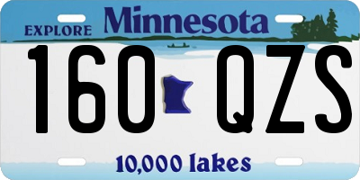 MN license plate 160QZS