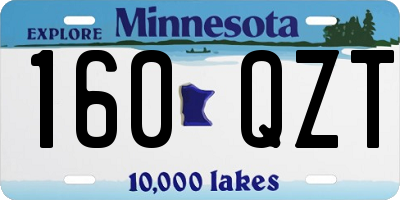 MN license plate 160QZT