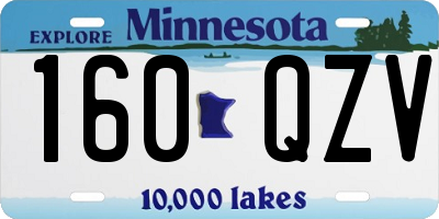 MN license plate 160QZV
