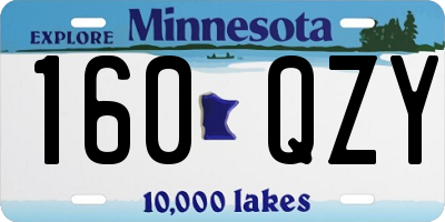 MN license plate 160QZY