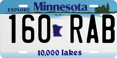 MN license plate 160RAB