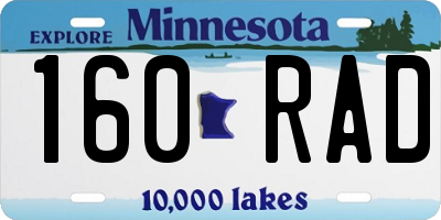 MN license plate 160RAD