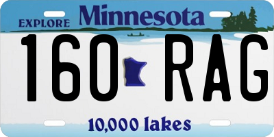 MN license plate 160RAG
