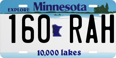 MN license plate 160RAH