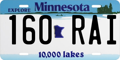 MN license plate 160RAI