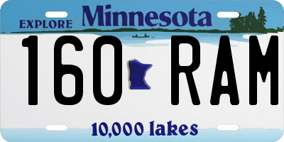 MN license plate 160RAM