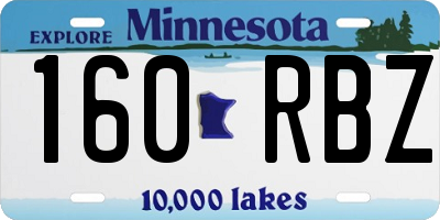 MN license plate 160RBZ