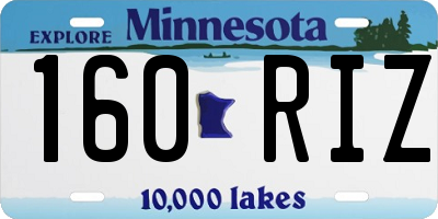 MN license plate 160RIZ