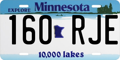 MN license plate 160RJE