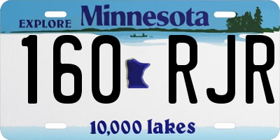 MN license plate 160RJR