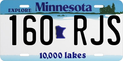 MN license plate 160RJS