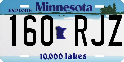 MN license plate 160RJZ