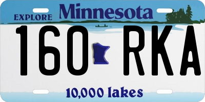 MN license plate 160RKA