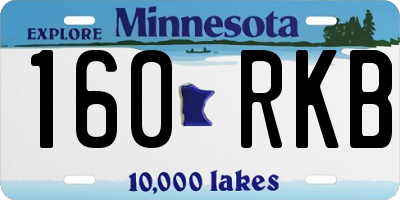 MN license plate 160RKB