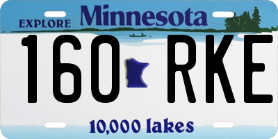 MN license plate 160RKE