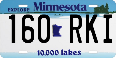 MN license plate 160RKI