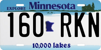 MN license plate 160RKN