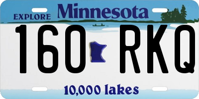 MN license plate 160RKQ