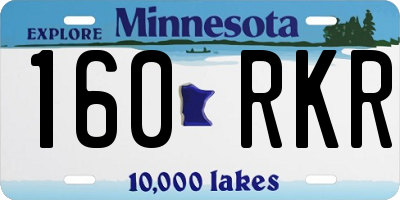 MN license plate 160RKR
