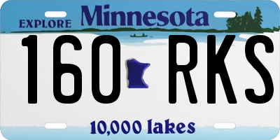 MN license plate 160RKS