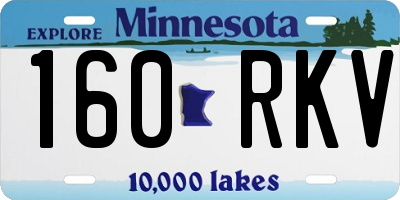 MN license plate 160RKV