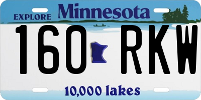 MN license plate 160RKW