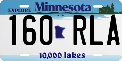 MN license plate 160RLA