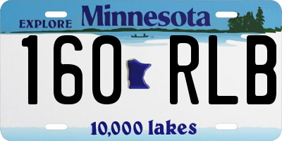 MN license plate 160RLB