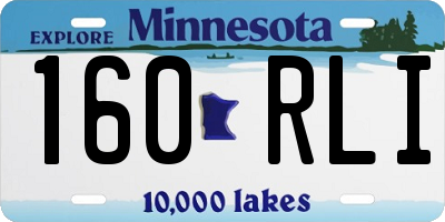 MN license plate 160RLI
