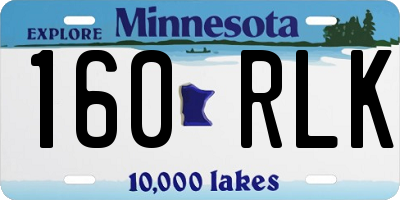 MN license plate 160RLK