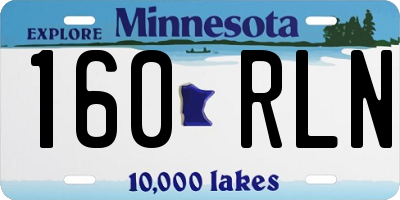 MN license plate 160RLN