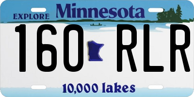 MN license plate 160RLR