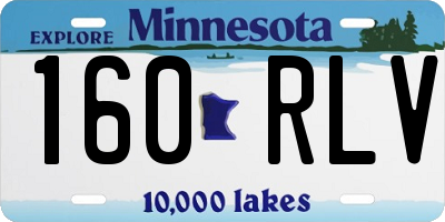 MN license plate 160RLV