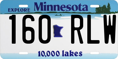 MN license plate 160RLW