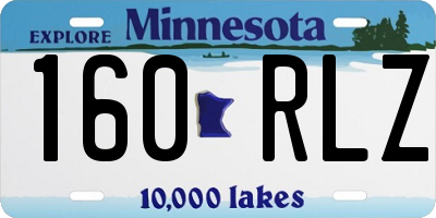 MN license plate 160RLZ