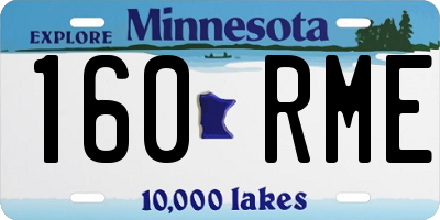 MN license plate 160RME