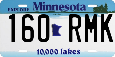 MN license plate 160RMK