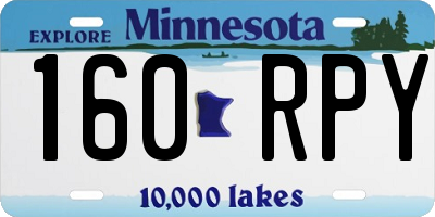 MN license plate 160RPY