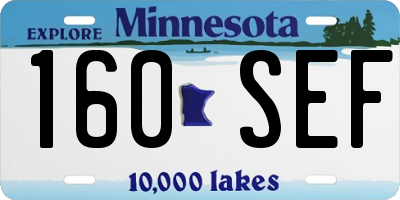 MN license plate 160SEF