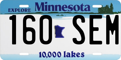MN license plate 160SEM