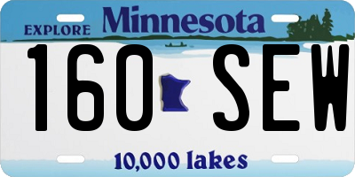 MN license plate 160SEW
