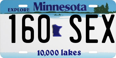 MN license plate 160SEX