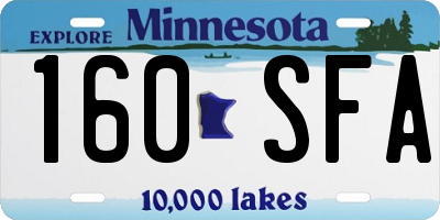 MN license plate 160SFA
