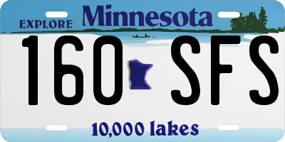 MN license plate 160SFS