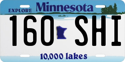 MN license plate 160SHI