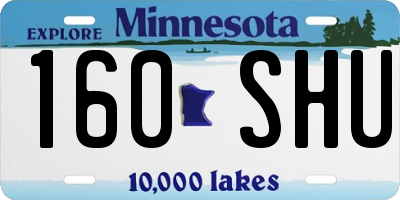 MN license plate 160SHU