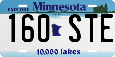 MN license plate 160STE
