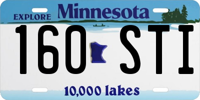 MN license plate 160STI