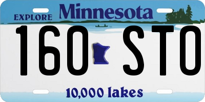 MN license plate 160STO