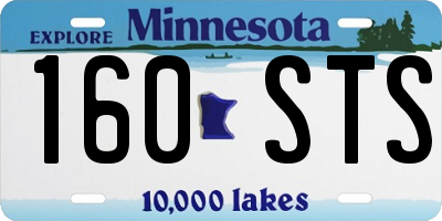 MN license plate 160STS